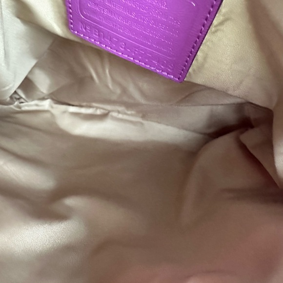 Coach Signature Nylon Crossbody Handbag Purple Like New - Picture 7 of 8